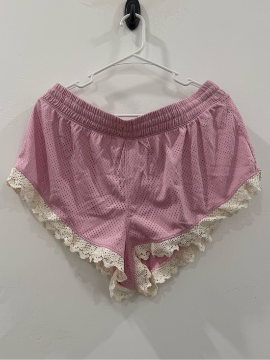 FP Movement by Free People Pants - FP Movement by Free People Pink Lace-Trim Sleep Shorts